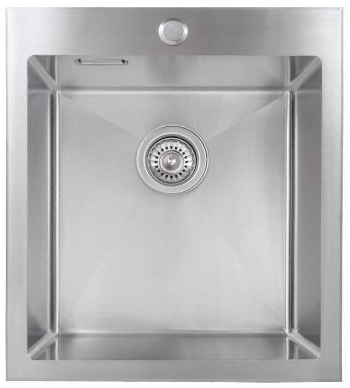 Мойка из нержавейки KAISER 450x510x200*3.0+1.2mm (цвет покрытия: сталь) /сифон