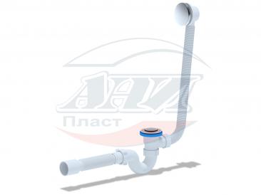 Сифон Ани 1-1/2" д/ванны автомат с выпуском и переливом, круг. с г/тр. 40х50