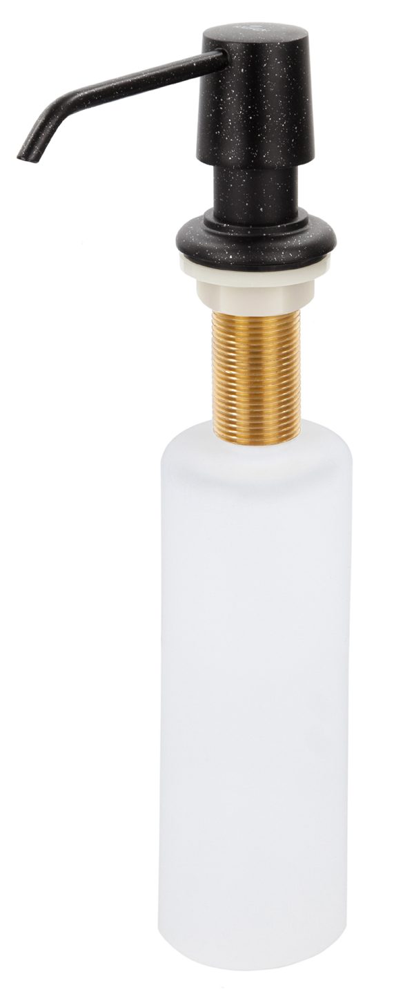 Дозатор KAISER для моющих средств встраиваемый, 350мл /Латунь,пластик /Чёрный мрамор