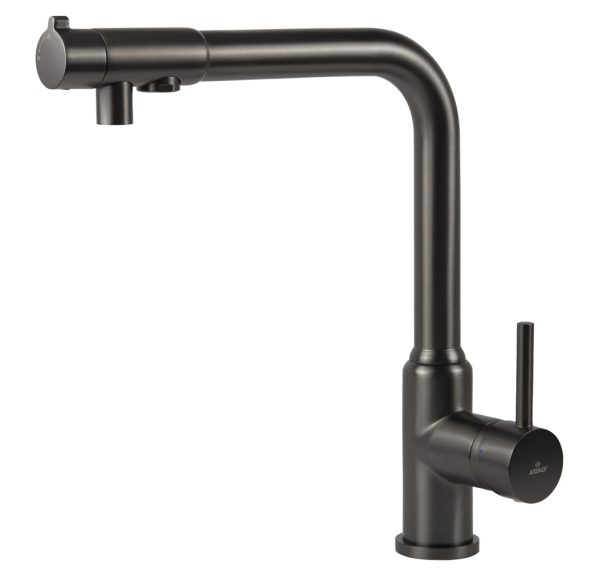 Смеситель KAISER Teka кухня Ø35, однорукий, боковой под фильтр воронёная сталь