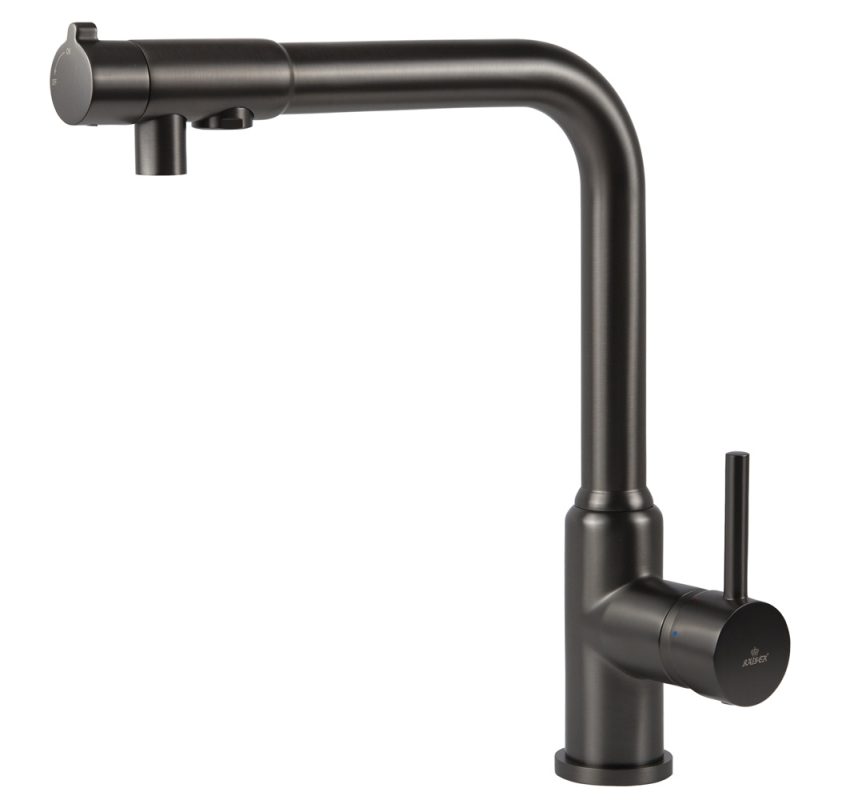 Смеситель KAISER Teka кухня Ø35, однорукий, боковой под фильтр воронёная сталь