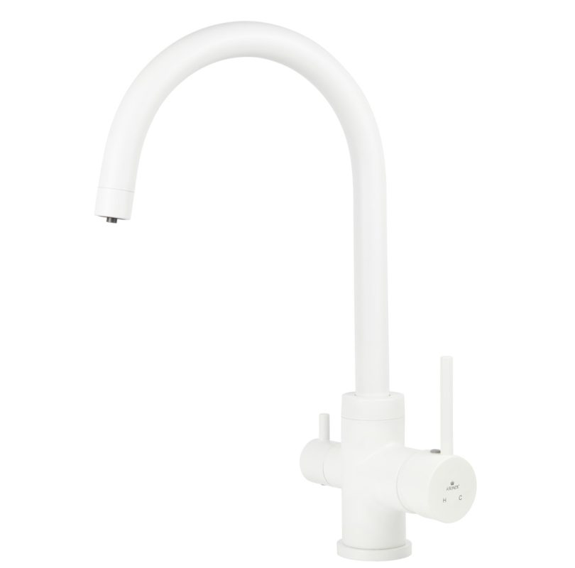 Смеситель KAISER Mercur кухня боковой под фильтр R-излив Ø35 (белый)