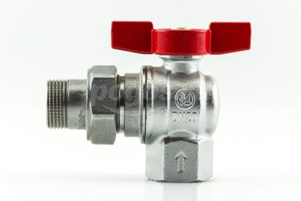 Кран шаровый 1"в/н американка угловой бабочка Double-Lin (6/36)