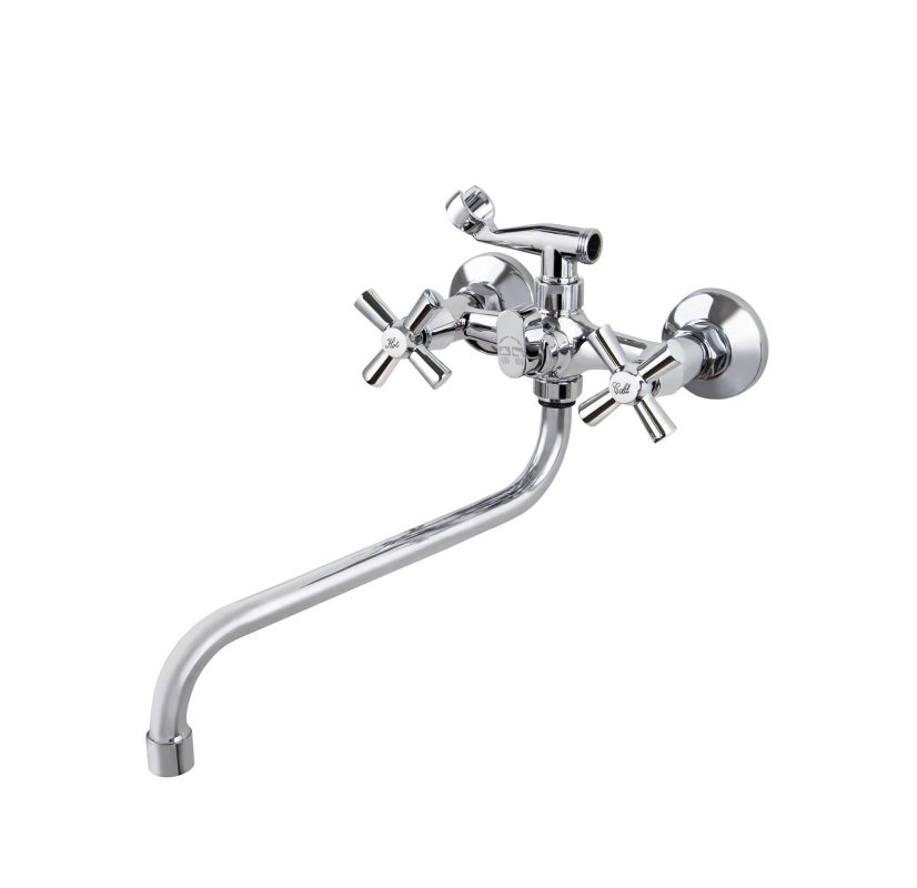 Смеситель VIKO ванна крест керамика (карт/переключатель) излив 28см