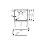 Мойка из нержавейки KAISER 550x480x200*2.0+1.2mm (цвет покрытия: сталь) /сифон