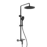 Душевая система для душ/кабины KAISER Arena с аэратором (3-jet/стац. лейка Ø260mm) /Латунь/Чёрный матовый
