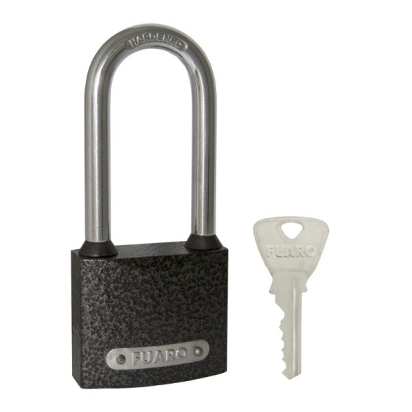Замок навесной PL-01-63-L англ. 3 кл. (длин. дужка) коробка//FUARO