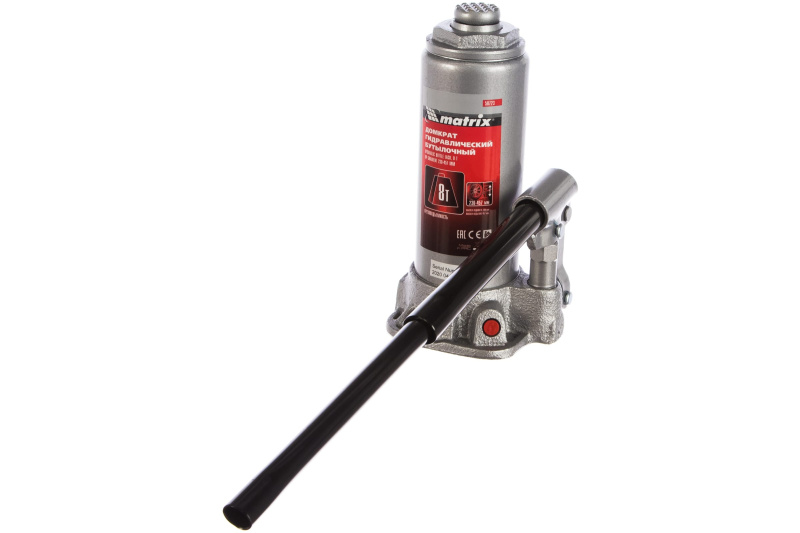Домкрат бутылочный 8т h подъема 230–457 мм MATRIX MASTER 50723 Домкрат бутылочный 8т h подъема 230–457 мм MATRIX MASTER 50723