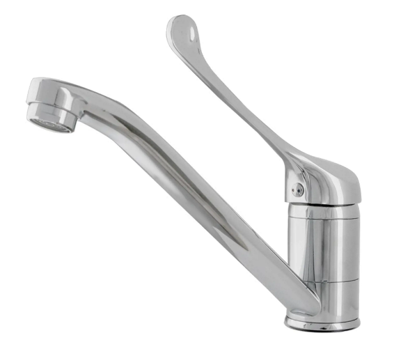 Смеситель для умывальника однорычажный локтевой, шпилька, нос 15 см, 40 мм картридж (цинк), Омега 5579