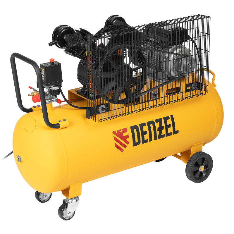 Компрессор пневматический 2200 Вт 370л/мин 8 бар 100 л DENZEL BCV2200