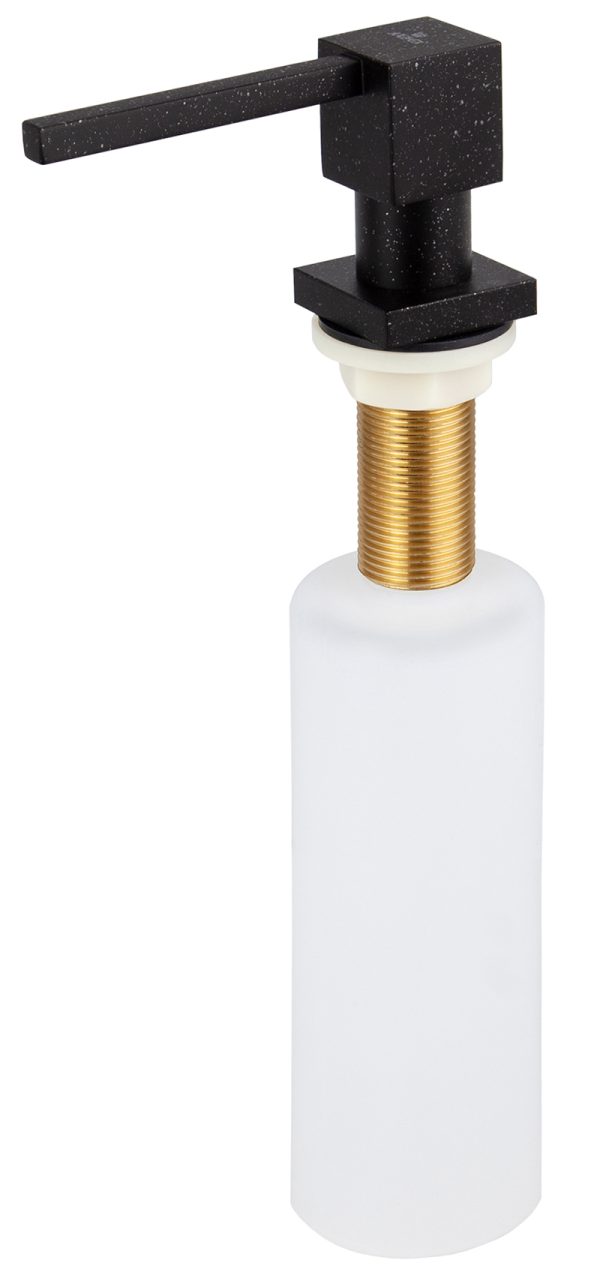 Дозатор KAISER для моющих средств встраиваемый /Латунь,пластик /Чёрный мрамор