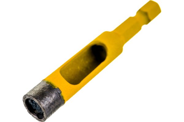 Сверло алмазное по керамограниту 10х35 мм 6-гранный хвостовик Denzel