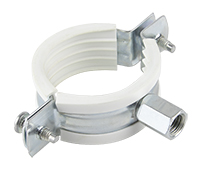 Хомут мет. 1" (31-35мм) Watermark с виброгасителем и комбинированной гайкой, M8/M10 /Белый