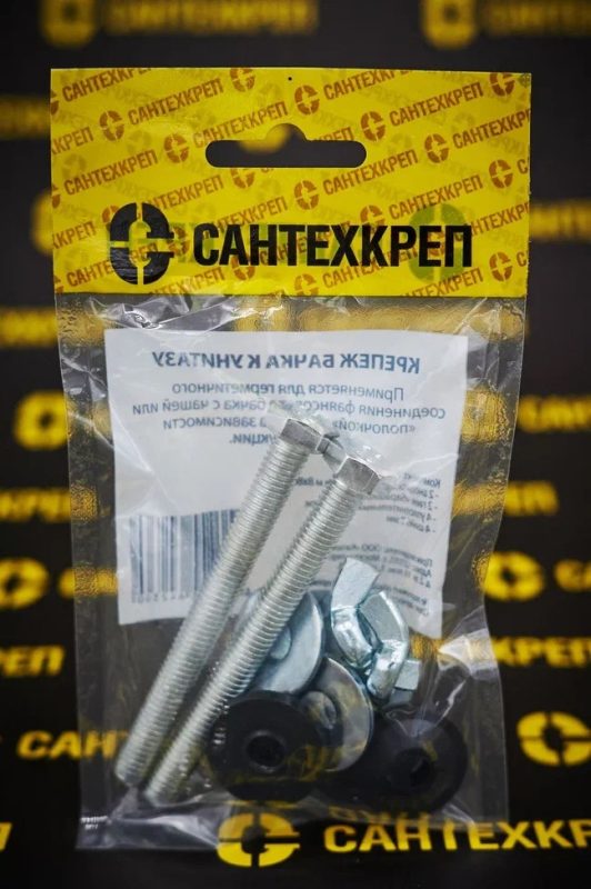 Крепеж бачка к унитазу, оцинкованный (в пакете с подвесом)