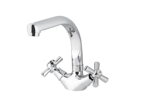 Смеситель VIKO кухня крест кер. литой высокий излив с гайкой