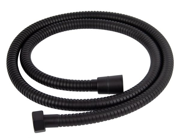 Душевой шланг KAISER усил., пакет, 1.5м, нерж. сталь /чёрный матовый