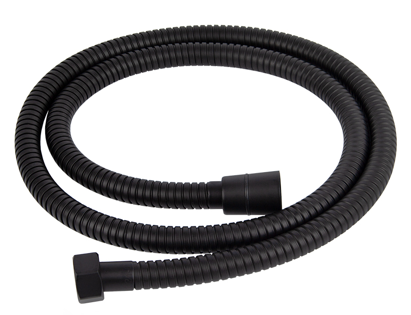 Душевой шланг KAISER усил., пакет, 1.5м, нерж. сталь /чёрный матовый