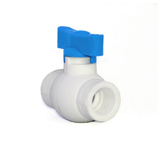 Кран шаровой полипропиленовый синяя ручка баб. 25мм (50/10)