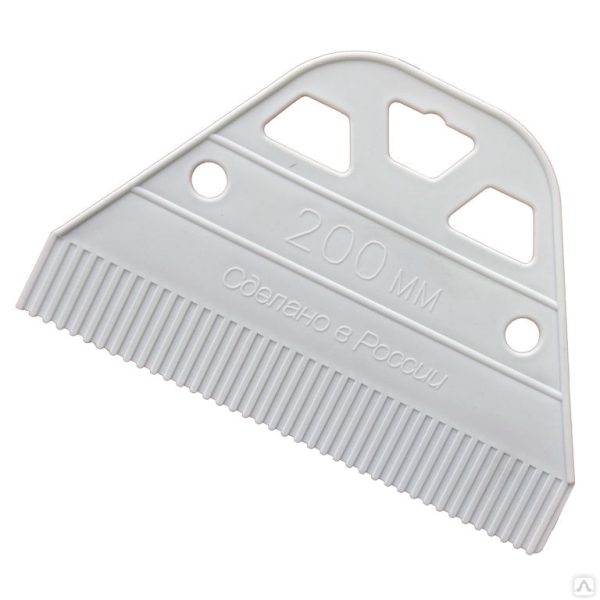 Шпатель зубчатый A2 200 мм для нанесения клея пластиковый 316-5200