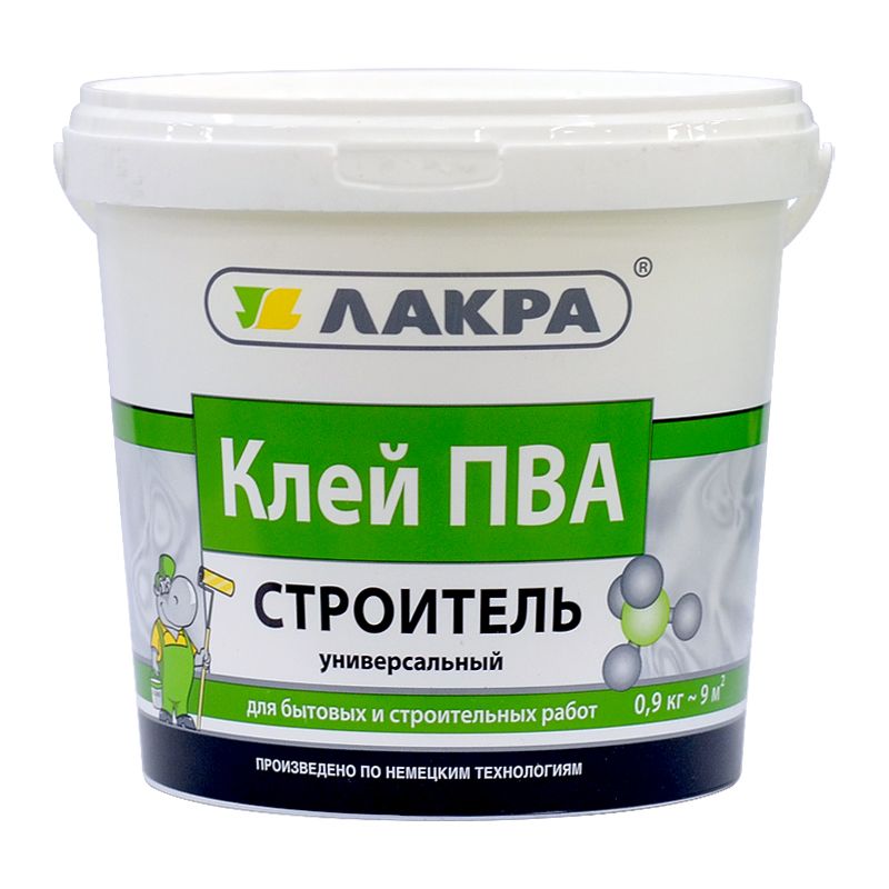 Клей ПВА Лакра Строитель универсальный 0,9 кг