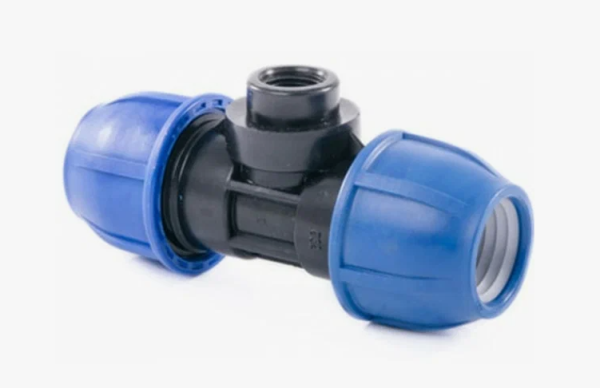 Тройник компрессионный с внутренней резьбой 40x1 1/2" ПНД (30)