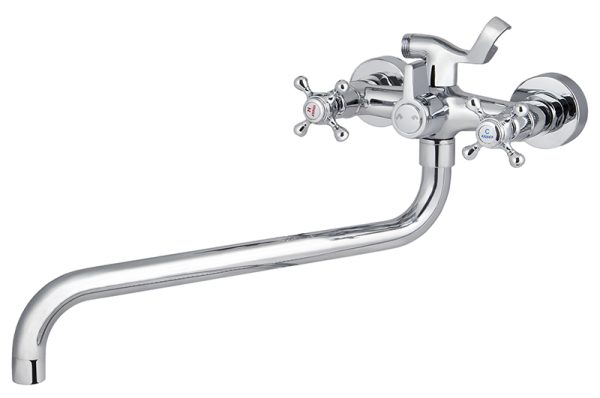 Смеситель KAISER Carlson Style для ванны крест керамика с картридж. перекл.