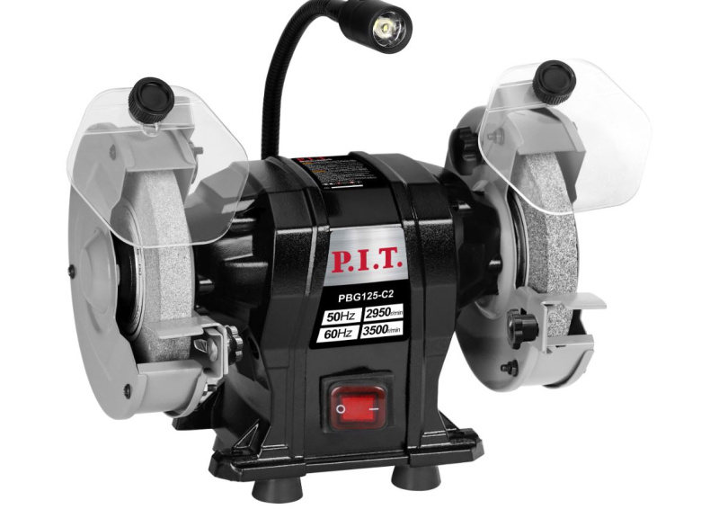 Точильный станок PIT PBG125-C2 200Вт, 125*16*12,7мм,2950об/мин LED подстветка