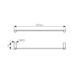 Держатель полотенца прямой KAISER Vita 600х75мм /Нержавейка/Белый матовый Держатель полотенца прямой KAISER Vita 600х75мм /Нержавейка/Белый матовый