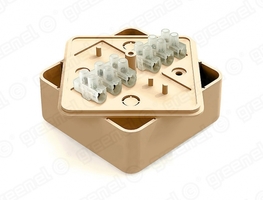 Коробка распаячная нар.монт. 75х75х28 сосна (с контактной группой) IP40 (упак. 80) GE41216-04