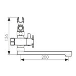 Смеситель KAISER Cuatro ванна к/н кер, с душем, 4-листник