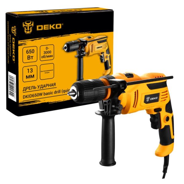 Дрель ударная 650 Вт 0-3000 об/мин DECO DKID650W