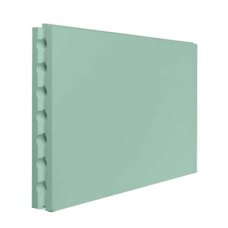 Плита гипсовая пазогребневая влагостойкая ВОЛМА 667x500x80 мм Плита гипсовая пазогребневая влагостойкая ВОЛМА 667x500x80 мм