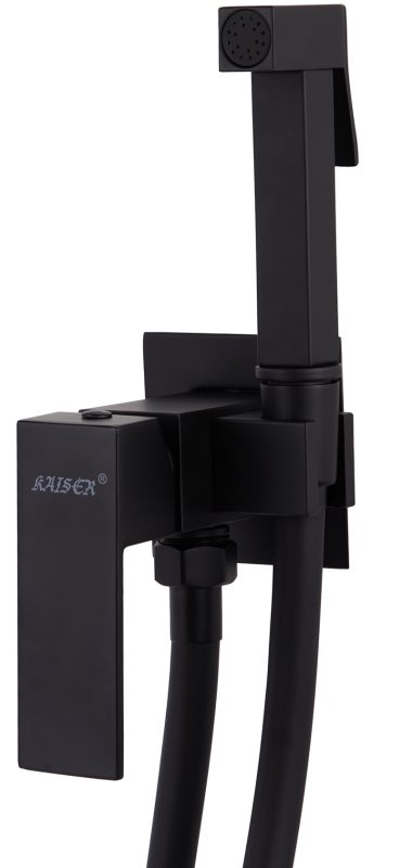 Смеситель KAISER Sonat встроенный под биде с душем, однорукий Ø25, черный матовый