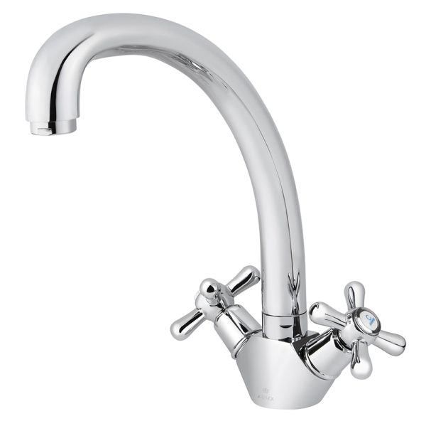 Смеситель KAISER Carlson кухня крест керамика (литой излив)