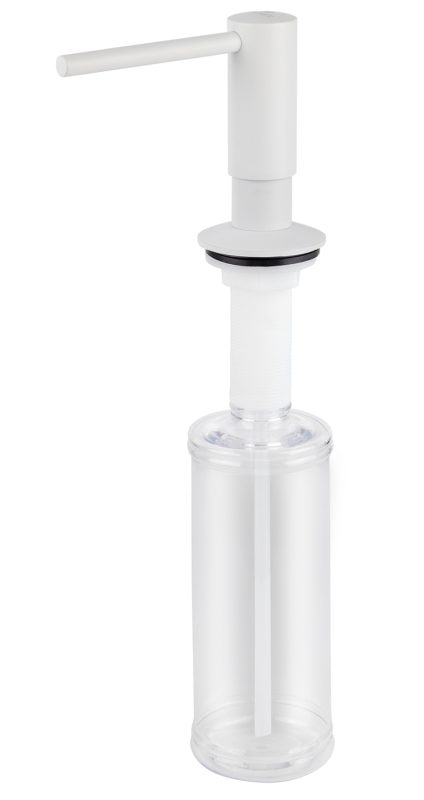 Дозатор KAISER для моющих средств встраиваемый /Латунь, пластик /Белый матовый