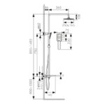 Душевая система KAISER Star с термостатом (стац. лейка 260mm*195mm), черный