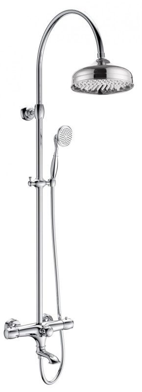 Душевая система KAISER Aria с термостатом (стац. лейка мет. Ø-206mm)