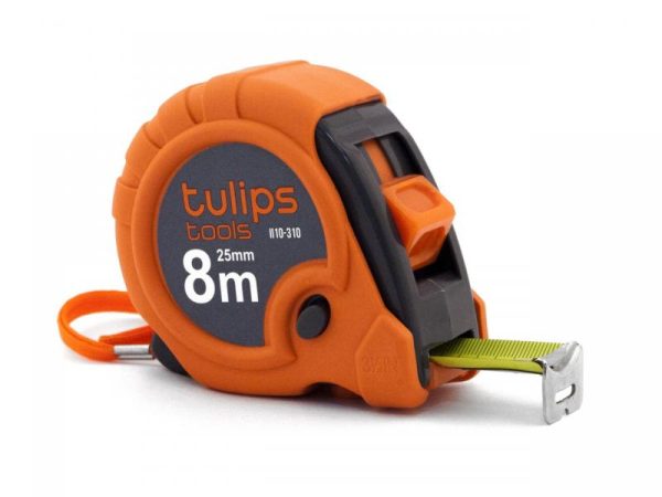 Рулетка 8 м*25 мм 3 фиксатора Tulips ll10-310