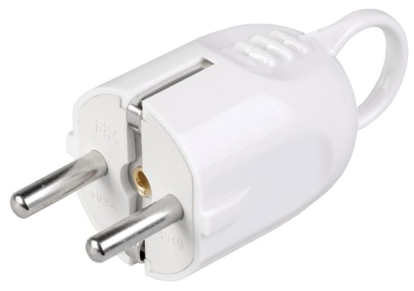 Вилка угловая з/к разборная с кольцом 16А белая ВПу12-01-Ст (упак.600/50)