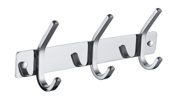 Планка KAISER с 3-мя крючками хром/нерж
