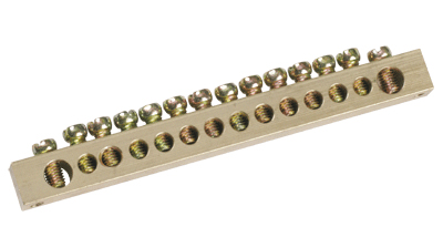 Шина PEN "земля-ноль" 6х9мм 18/2 (18групп/креп по краям) ИЭК (упак.500/10)