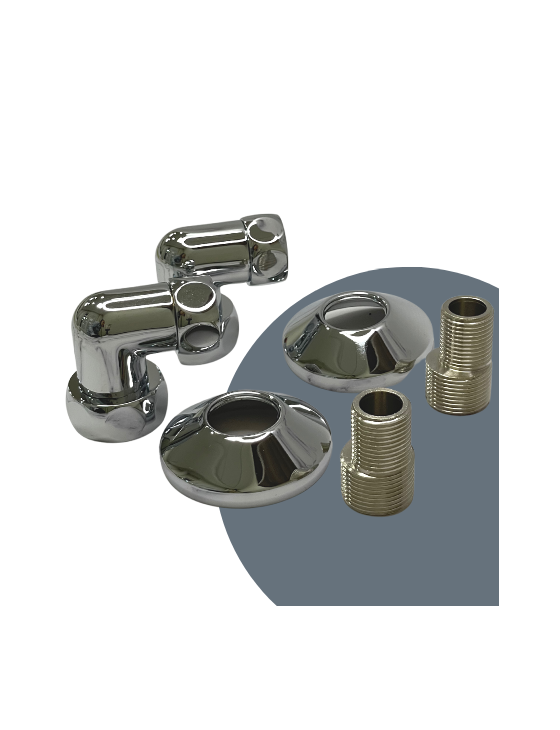 Комплектация ПС (прямая для п/с 1х3/4г/г с эксцент., отраж.) хром