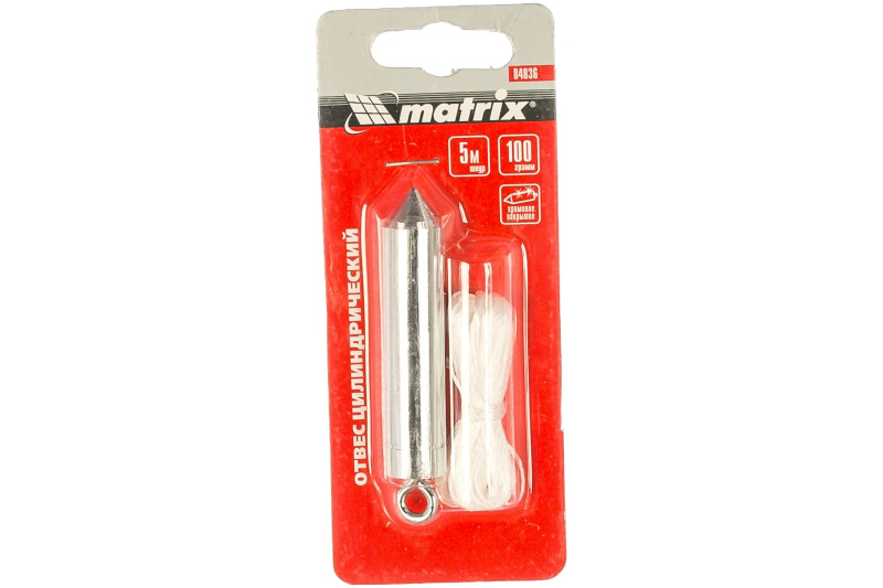 Отвес 100 гр длина шнура 5 м MATRIX 84836 Отвес 100 гр длина шнура 5 м MATRIX 84836