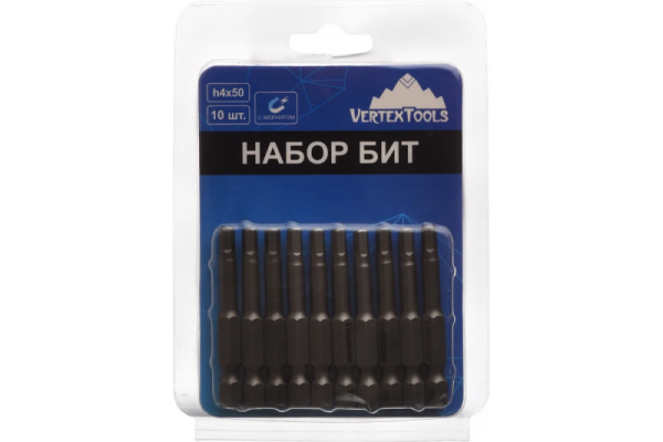 Набор бит H4*50 мм 10 шт VERTEXTOOLS