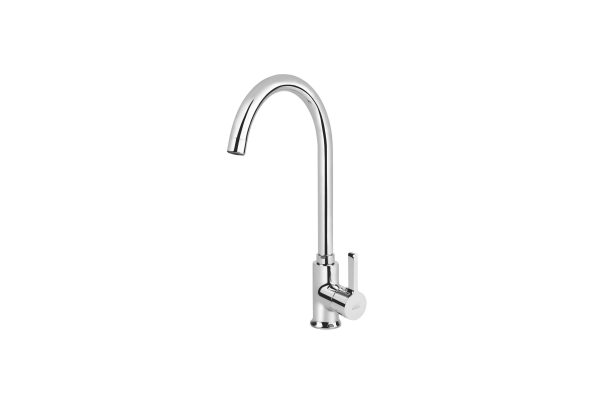 Смеситель VIKO кухня боковой Ø35 R-излив с гайкой, хром