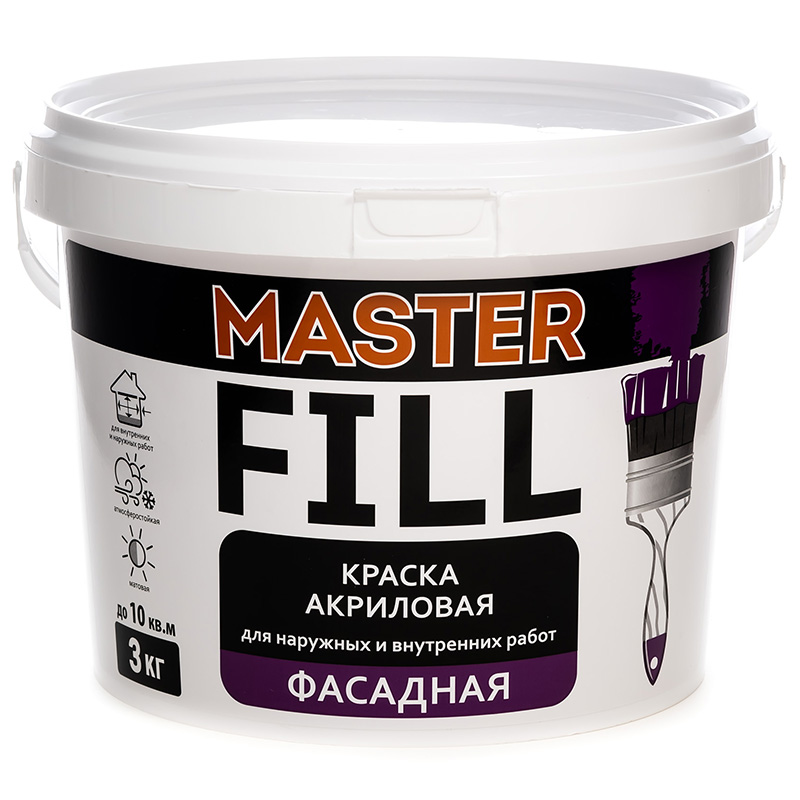 Краска акриловая универсальная MasterFILL фасадная 3кг