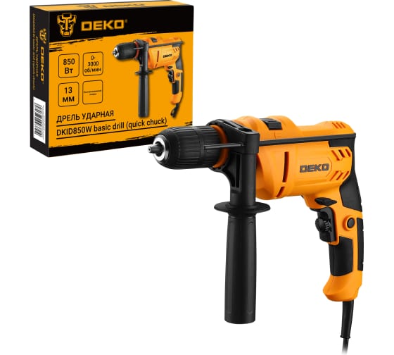 Дрель ударная 850 Вт 0-2800 об/мин DECO DKID850W