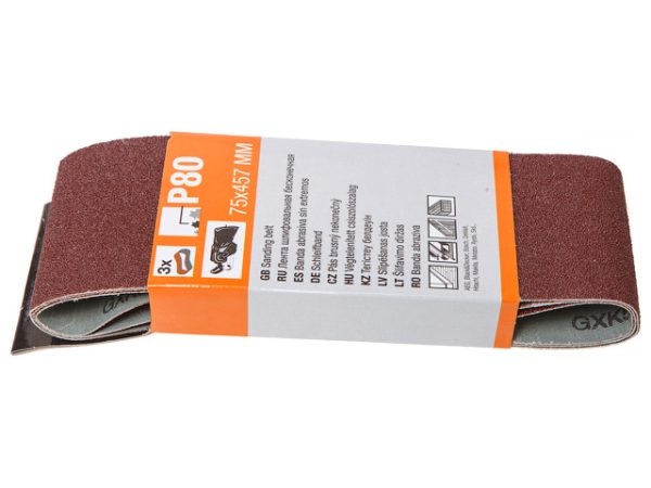 Лента шлифовальная 75*457 мм Р180 бесконечная 3 штуки GEPARD GP5008-180