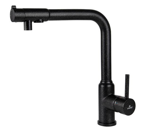 Смеситель KAISER Teka кухня Ø35, однорукий, боковой под фильтр (чёрный мрамор)