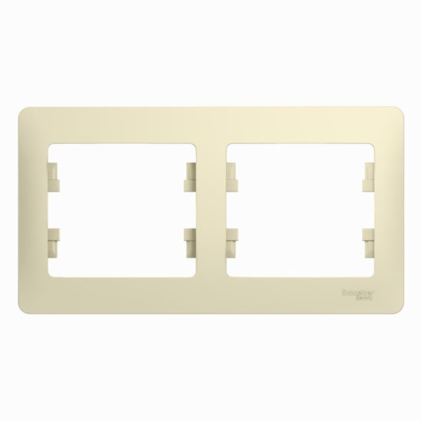 Рамка 2 пост гор. бежевая "GLOSSA" (упак.30) GSL000202